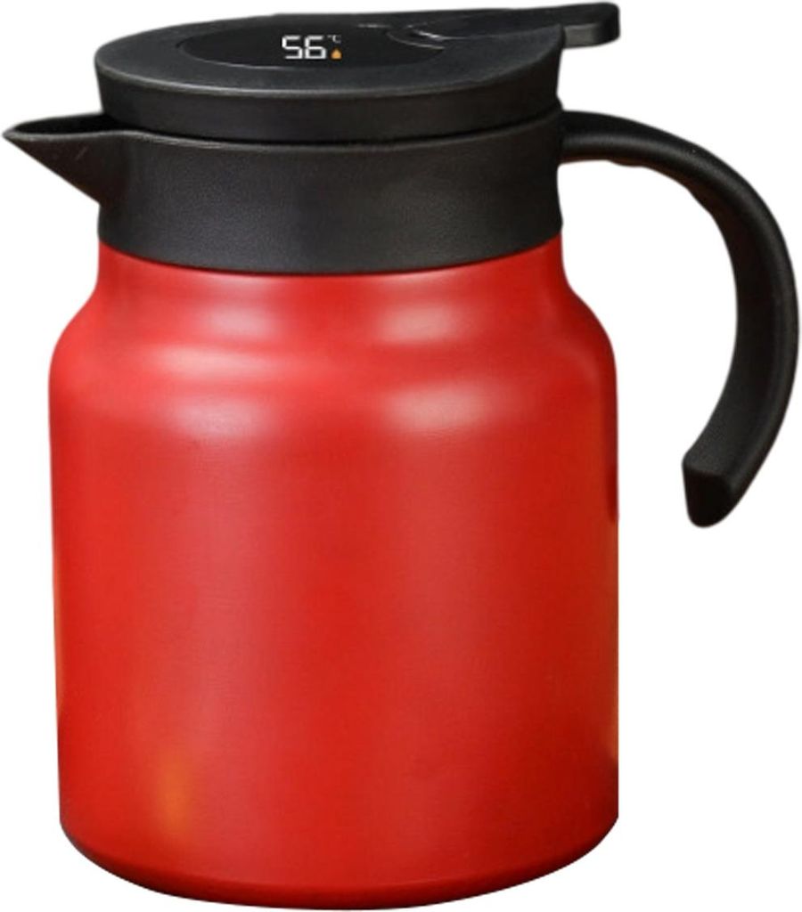 800ML-Thermo-Kaffeekaraffe mit Tee-Ei/Doppelwandige Vakuum-Thermoskanne mit LED-Anzeige/Teekanne/12 Stunden Hitze und 24 Stunden Kältespeicherung ...