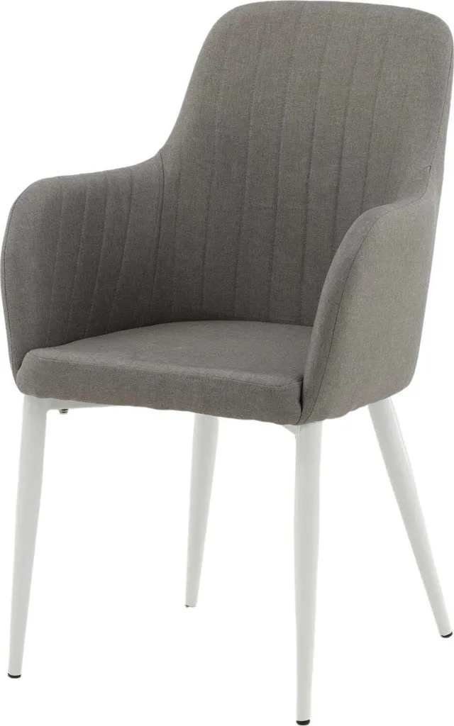 Chaise salle à manger grise pour bureau et séjour avec bras confortables