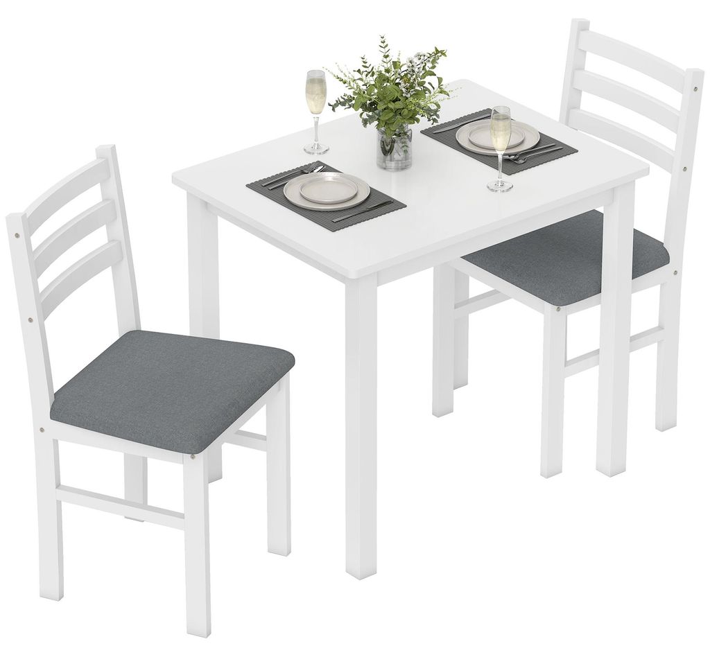 HOMCOM Essgruppe Esstisch mit 2 Stühlen Esszimmergruppe für Produktbild 