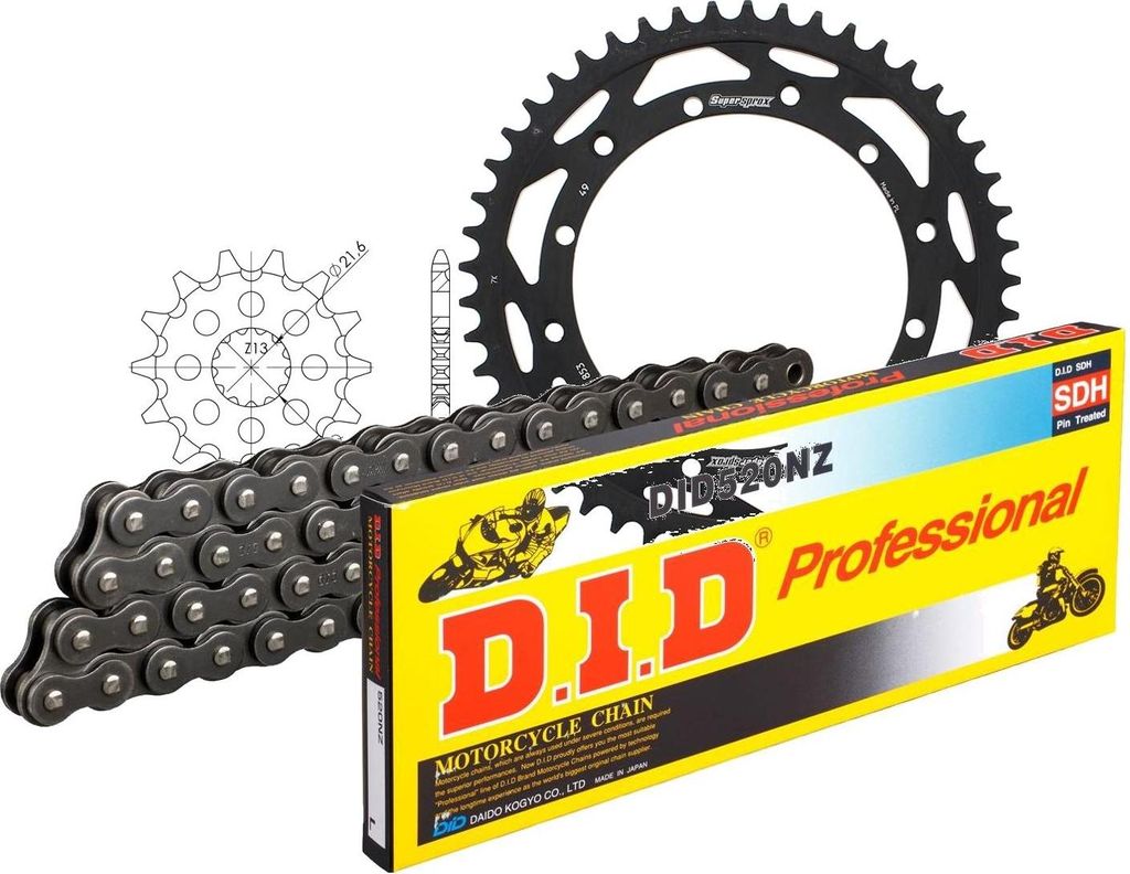 Kit Stahl passend für Yamaha YZ400 F 98-98 14-49-114 DID520NZ Clip
