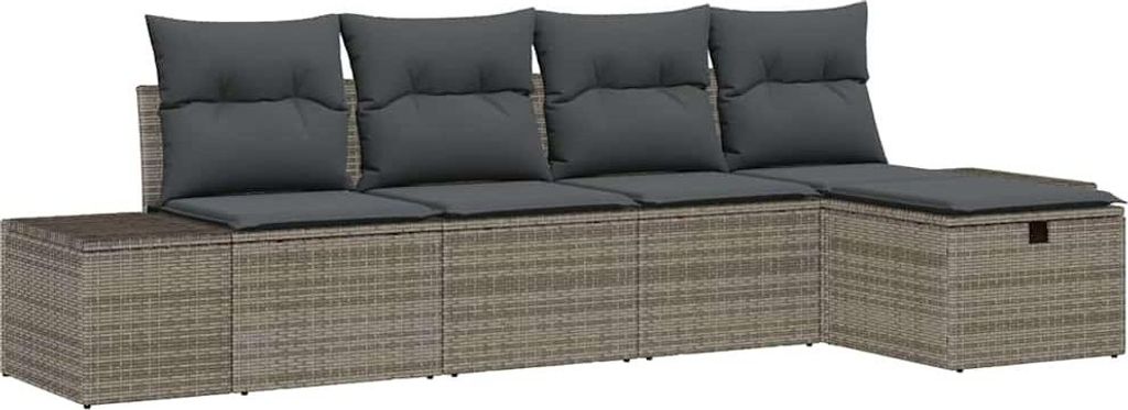 Best Möbel Garten-Sofa-Set 5 pcs - Grau 55x62x69 cm Poly Rattan - Gartensofas A3360690