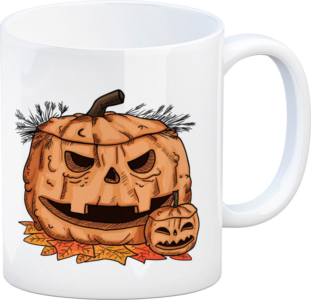 Herbstlicher Kürbiskopf Kaffeebecher