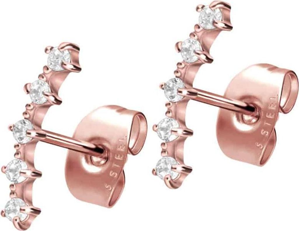 Chirurgenstahl Ohrstecker 5 EINGEFASSTE KRISTALLE