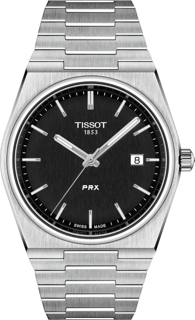 Tissot PRX 40mm Herrenuhr silber schwarz Edelstahl Produktbild 