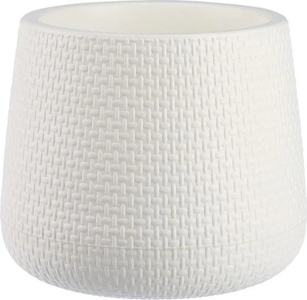 Pot de fleurs résistant blanc 23 cm Agate - plastique haute qualité
