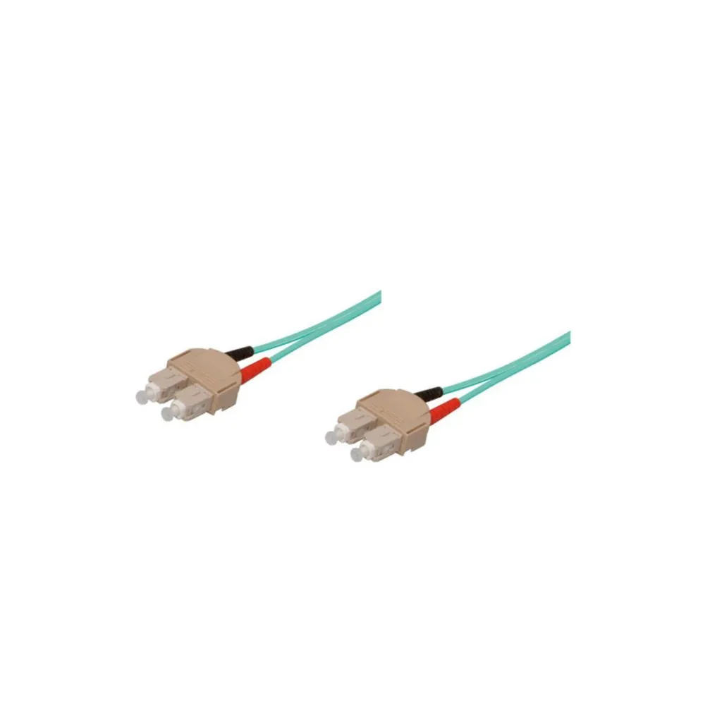 Jarretière optique multimode OM3 SC-SC 3m cordon de brassage duplex turquoise