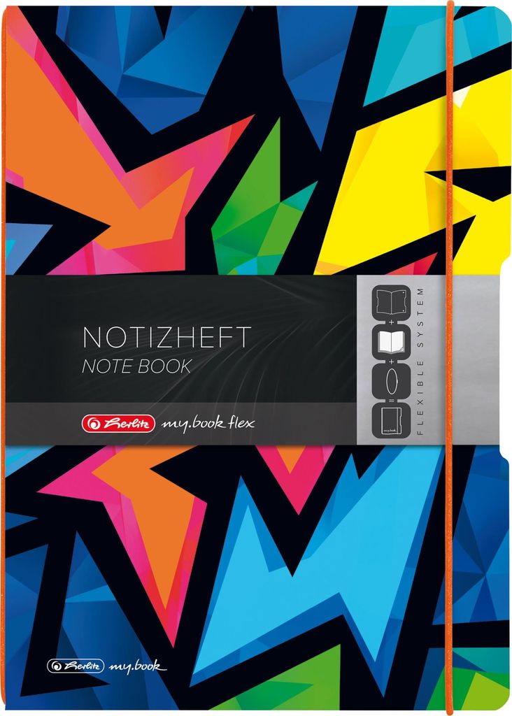 Herlitz Neon Art, Muster, Mehrfarbig, A4, 80 Blätter, 80 g/m², Kariertes Papier