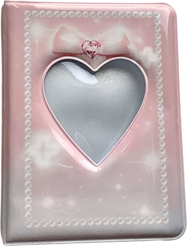 3 Zoll Mini-Fotoalbum eingefügtes Typ Herzformfenster 40 Slots Mehrzweckkartenhalter Idol Photokard Sammeln Sie täglich Buch-A