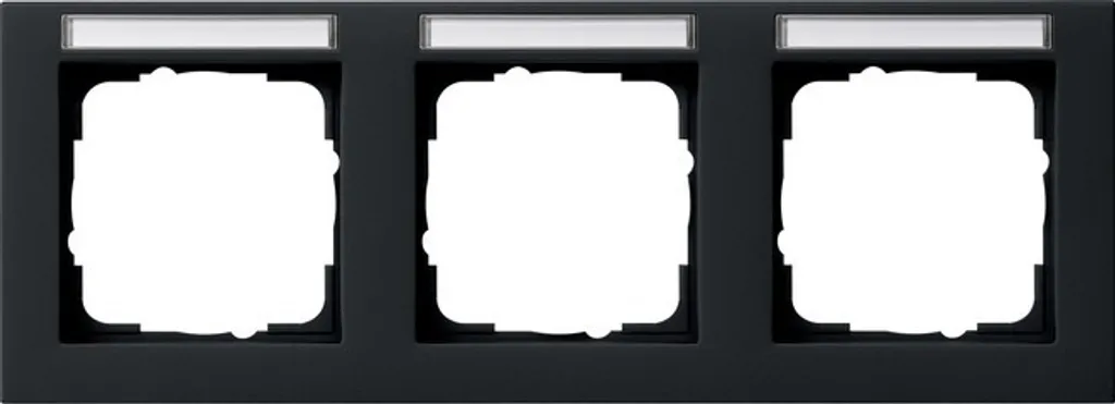 Cadre 3 postes noir horizontal Gira 109309 - Design robuste et élégant
