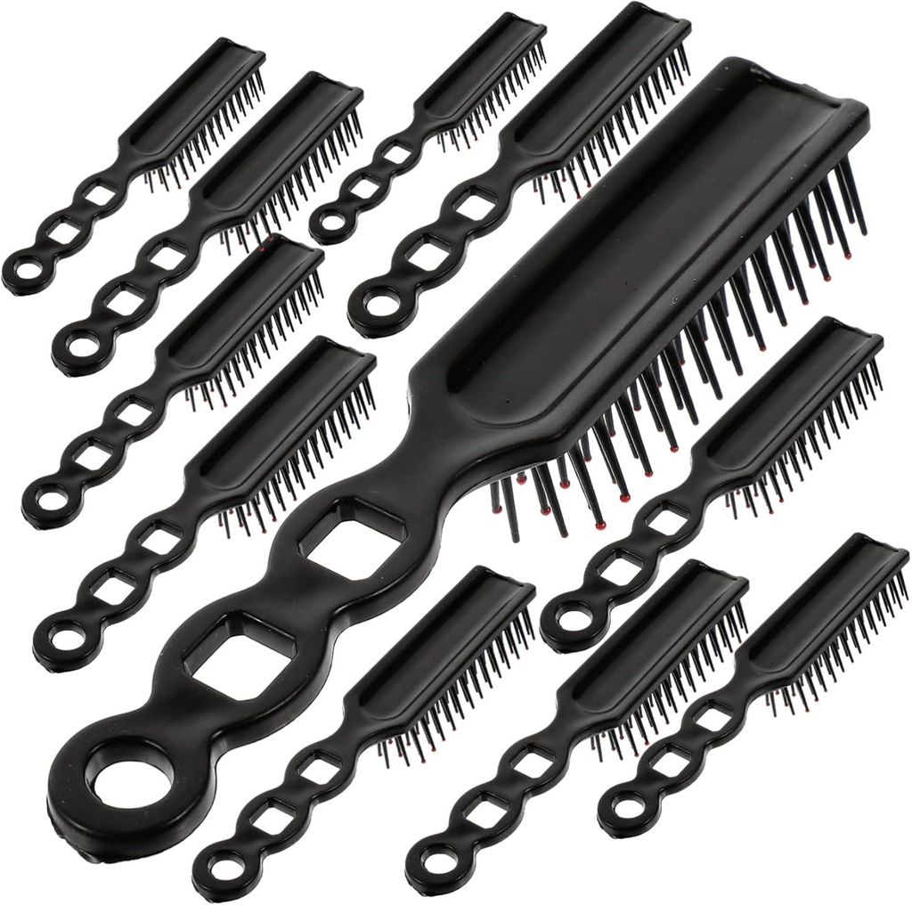 12-teiliges Haarbürsten-Set, Entwirrungskämme für Damenfrisuren, lockiges Haar, antistatisch, Haarmassage