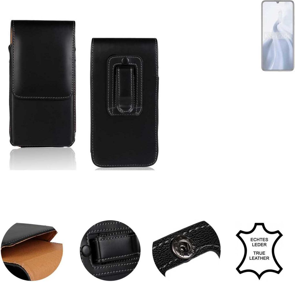K-S-Trade Holster Gürteltasche Handy Hülle Schutzhülle kompatibel mit Oukitel C51 Handyhülle Leder schwarz, 1x
