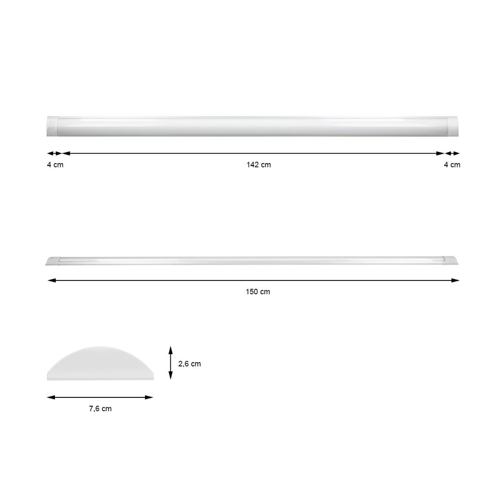 LED Bürolampe Deckenlampe Panel Aufbauleuchte Arbeitzimmer 150 cm warmweiß 