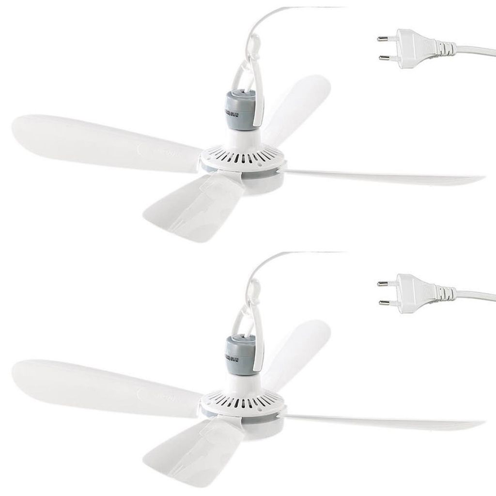 2x Mobiler Deckenventilator Ø 43 cm 5W 230 V mit Aufhänger Produktbild 