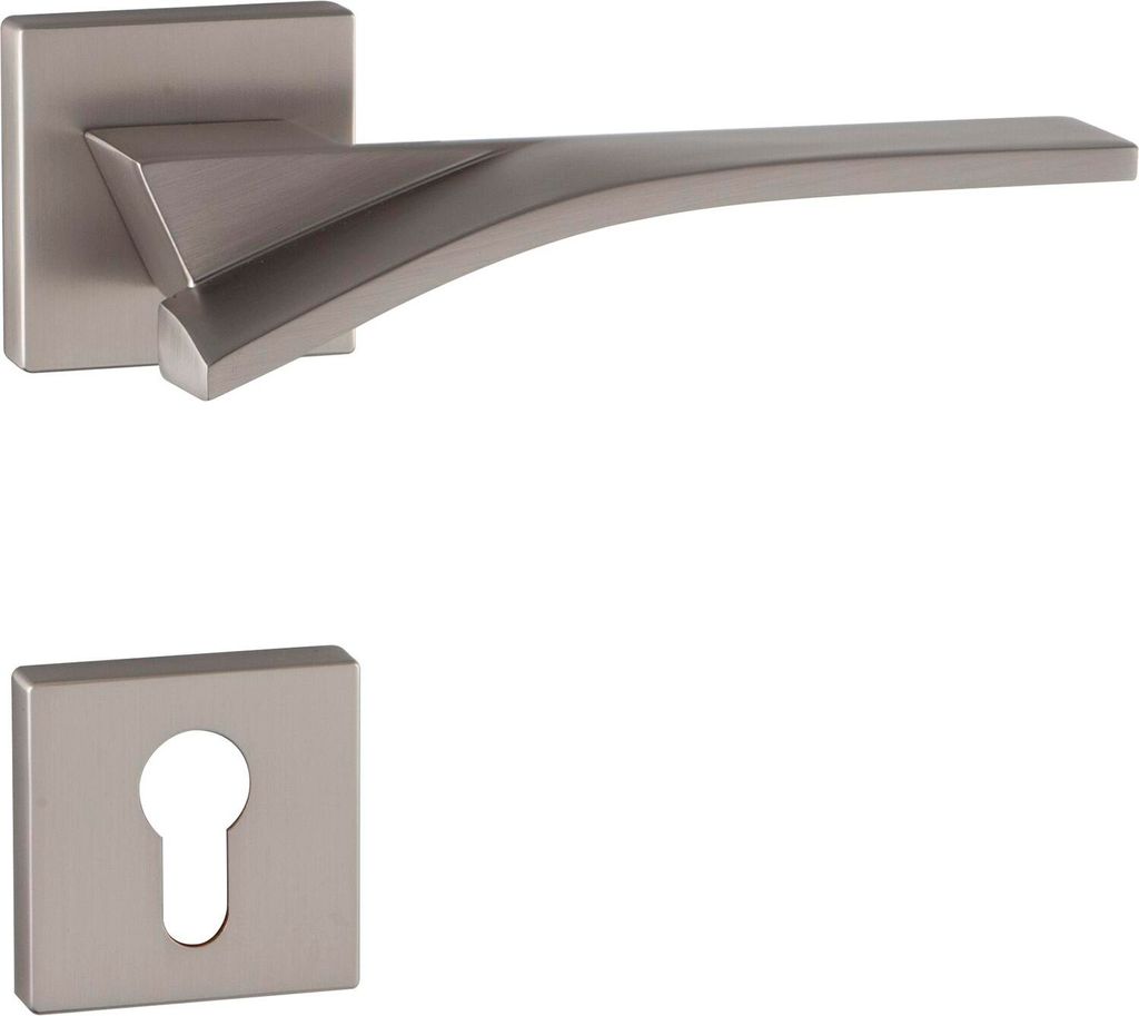MARCHESI Drückergarnitur TABOR auf Rosette PZ, 38-45 mm, Zamak vernickelt matt