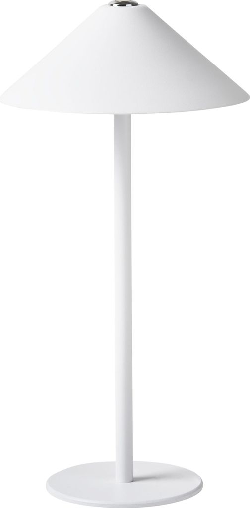 BELIANI LED-Tischlampe Weiß Metall Kabellos Wiederaufladbar Touch Funktion Dimmfunktion USB Kabel Indoor Outdoor Tischleuchte Schreibtischlampe