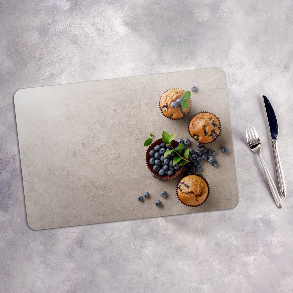 Tischset 4x45x30 cm Platzset Tischmatte Platzmatte Untersetzer - Blaubeere Muffins