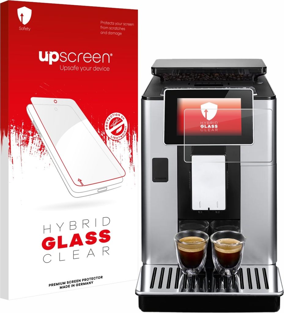 upscreen Schutzglas für DeLonghi PrimaDonna Soul ECAM612.55.SB Schutzfolie Panzer Folie Glas Display Schutz klar