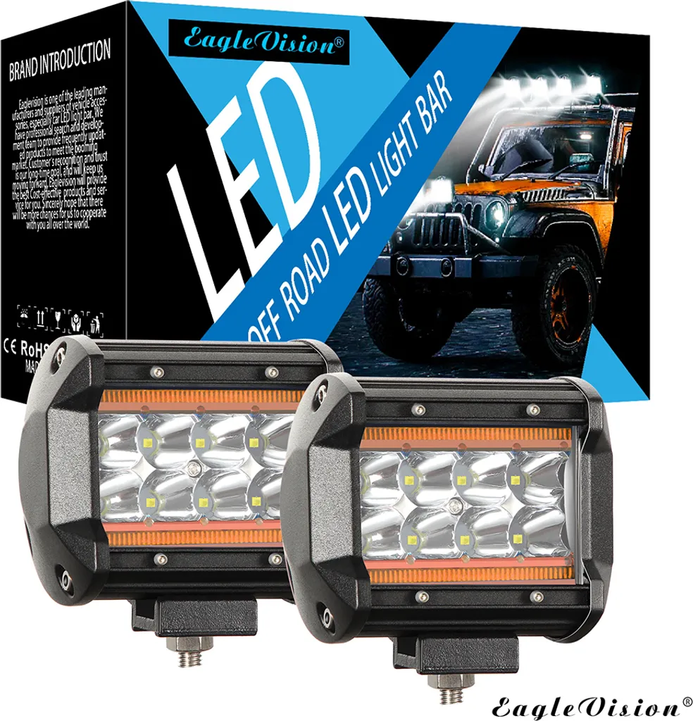 Luci LED Off-Road 4 Pollici 12000LM Bianco Ambra - Qualità Garantita