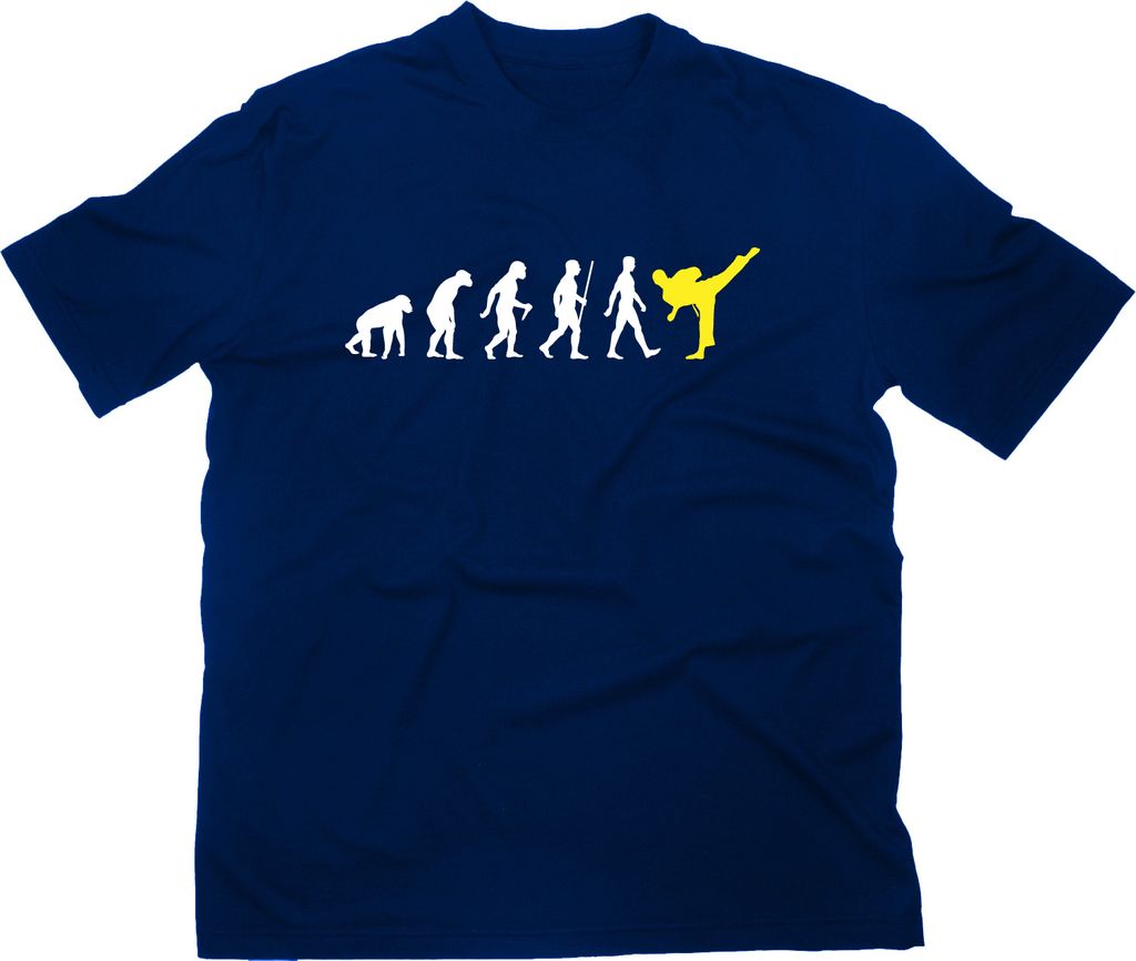 Styletex23 T-Shirt Karate Fun Evolution of Man, navy, XL