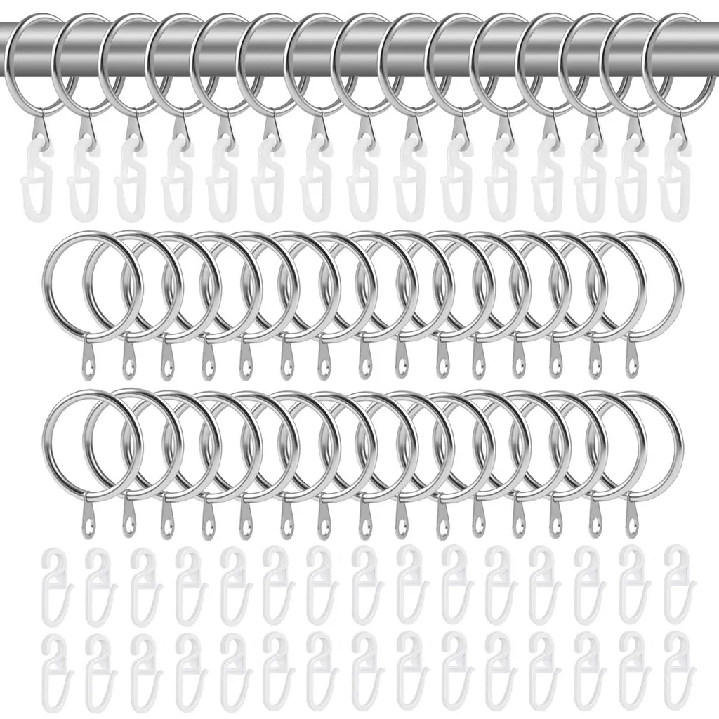 Anneaux de rideaux 30mm robustes - Métal inoxydable haute qualité x45