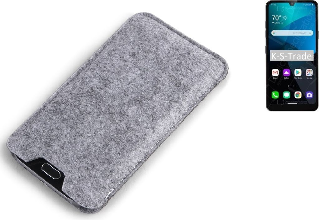 K-S-Trade Filz Handyhülle kompatibel mit LG Electronics Harmony 4 Schutzhülle Filztasche Filz Tasche Case Sleeve Handy Hülle Filzhülle grau
