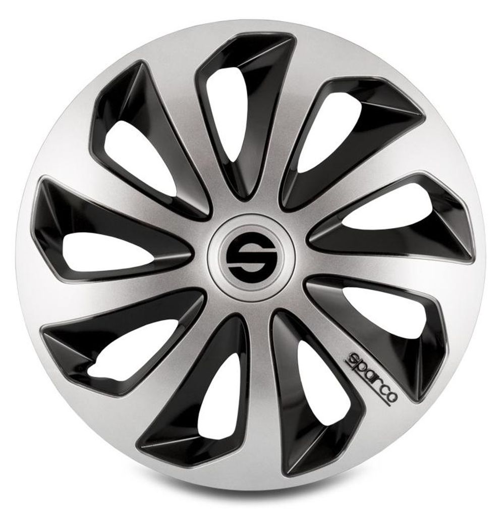 13" Zoll Radkappen Schwarz Silber Radzierblenden Radblenden Produktbild 