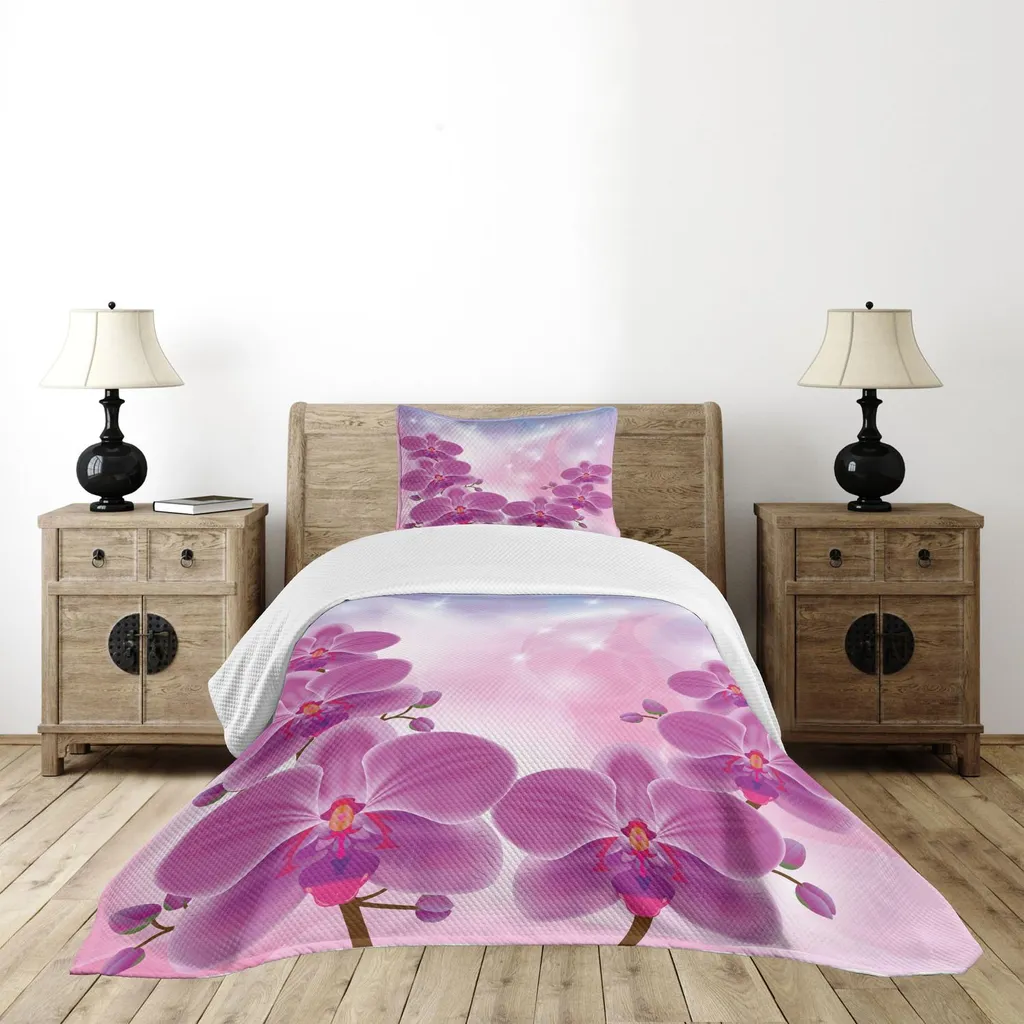 Set Letto ABAKUHAUS Orchidee Viola e Rosa 170x220 cm Design Astratto