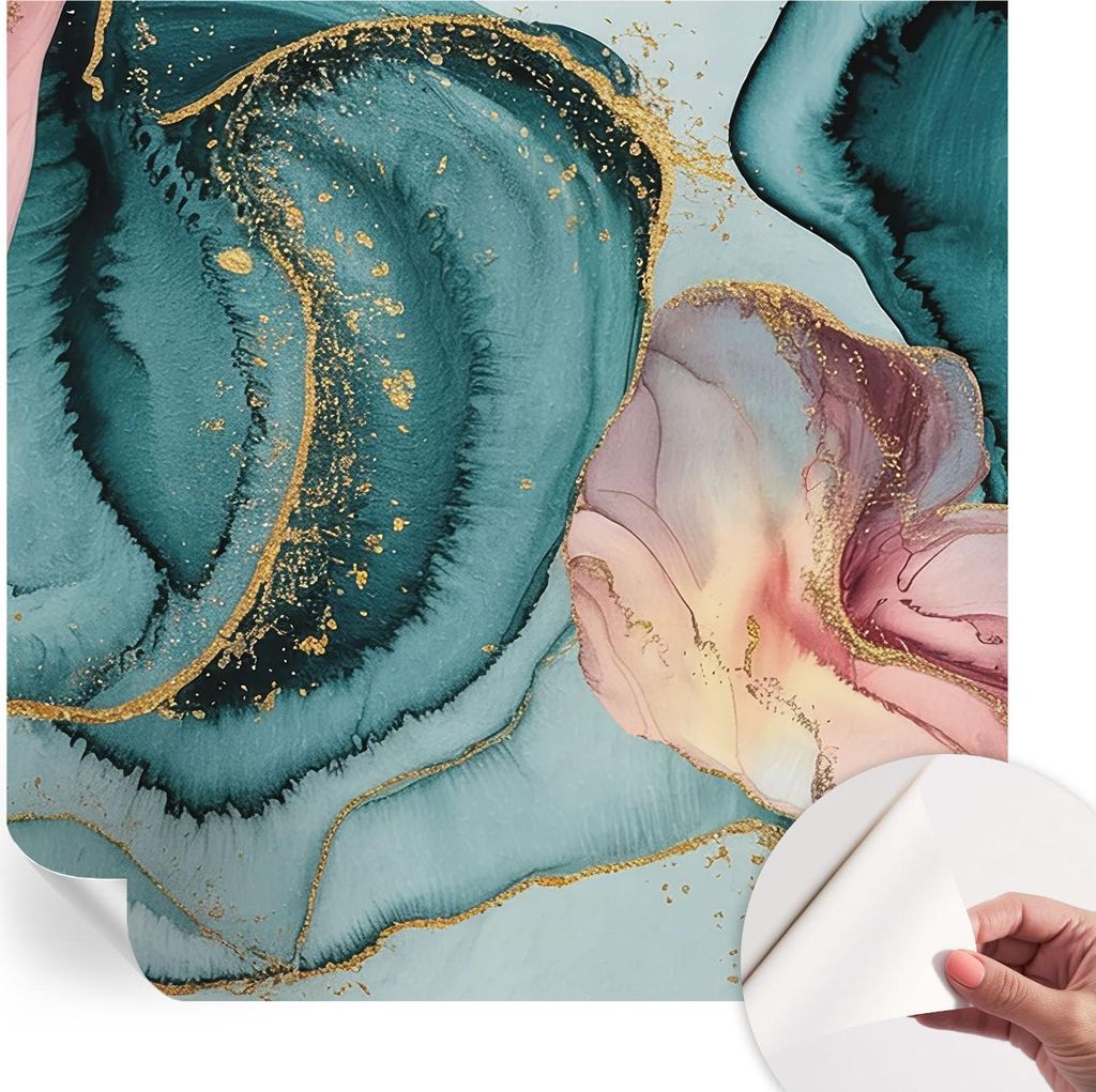 Selbstklebende Wandtapete - Dekorative Tapete für Wohnzimmer - Klebefolie für Wandbilder - Tapetenfolie für Wanddekoration - 250x250 cm - Künst...