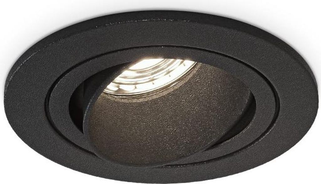 hoftronic LED Einbaustrahler 4 W 4000K GU10 Schwarz schwenkbar IP20