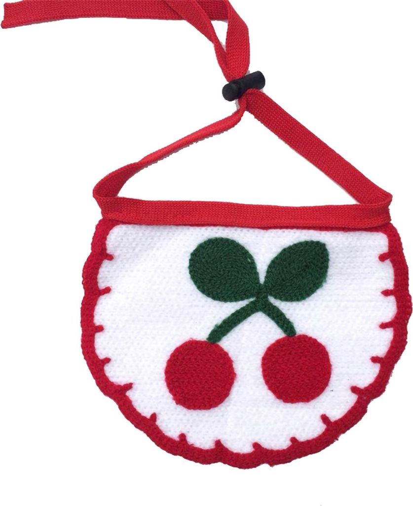 Lätzchen für Katzen und Hunde, Halsband, verstellbar, für Haustiere, süßes Herz, Halstuch (Kirsche, S)