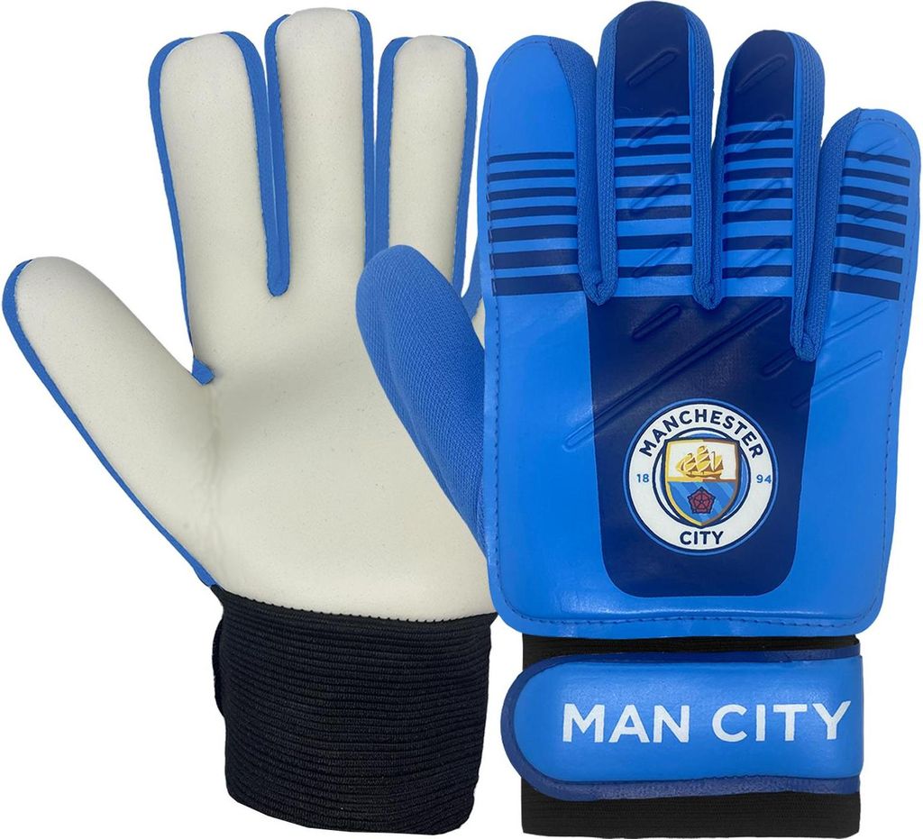Manchester City FC - Torhüter-Handschuhe für Kinder GF1229 (10-16 Jharen) (Blau)