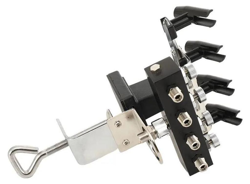 Airbrush-Halter - Stativ mit Tischklemme - Für Airbrush/Spritzpistole - Platz für 4 Airbrush-Pistolen - Montage an Tisch/Werkbank