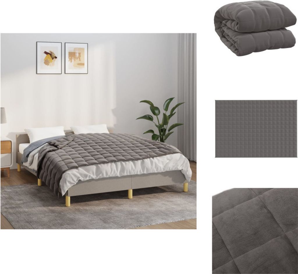 vidaXL Gewichtsdecke Grau 137x200 cm 10 kg Stoff - Decken