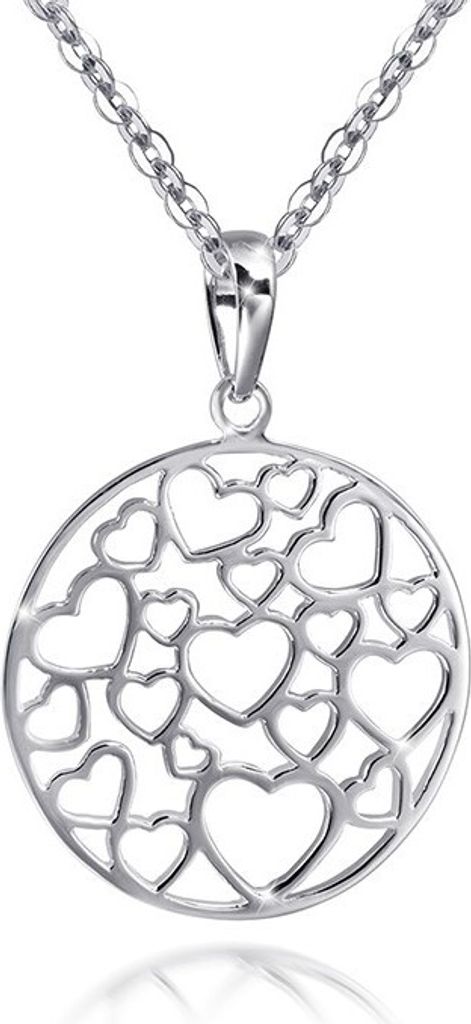 MATERIA Herz Anhänger Silber 925 - Damen Kettenanhänger rund inkl. Schmuckschachtel #KA-320