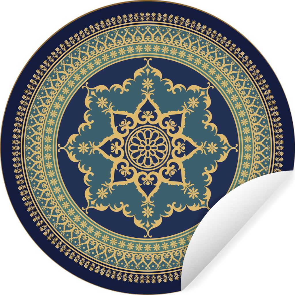 MuchoWow Runde Wandtattoo - Wandsticker Tapete Aufkleber Mandala altmodisch Ø 50 cm Selbstklebend und Repositionierbar - Wandaufkleber - Kreis -...