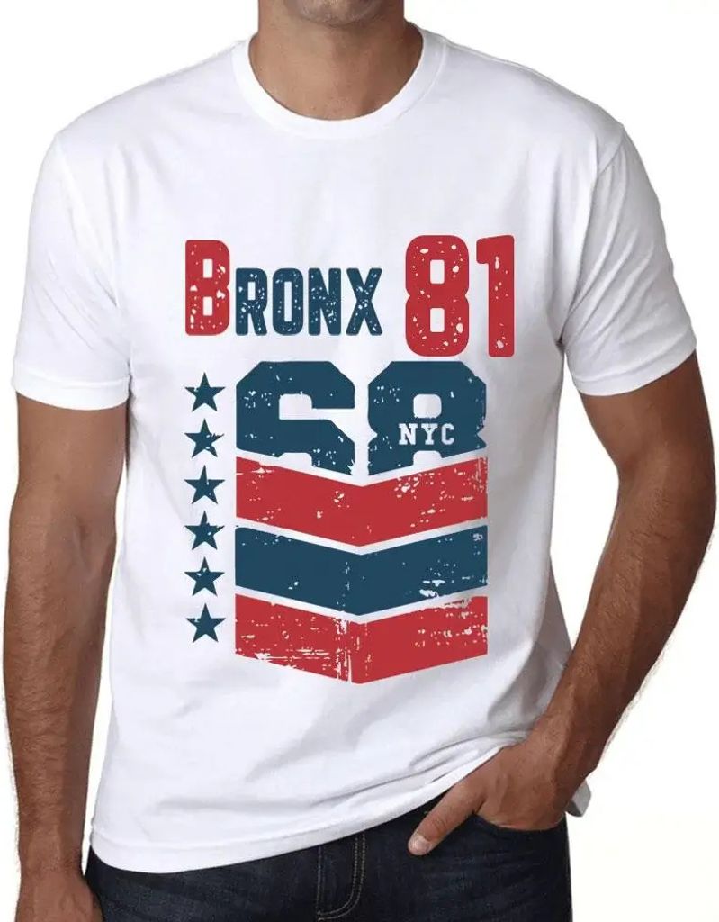 Herren Grafik T-Shirt Bronx 81 Geschenk 81. Geburtstag Jahrestag 81 Jahre Jubiläum 81 Jährige Mann Jahrgang 1943 Kurzarm Lustige Druck