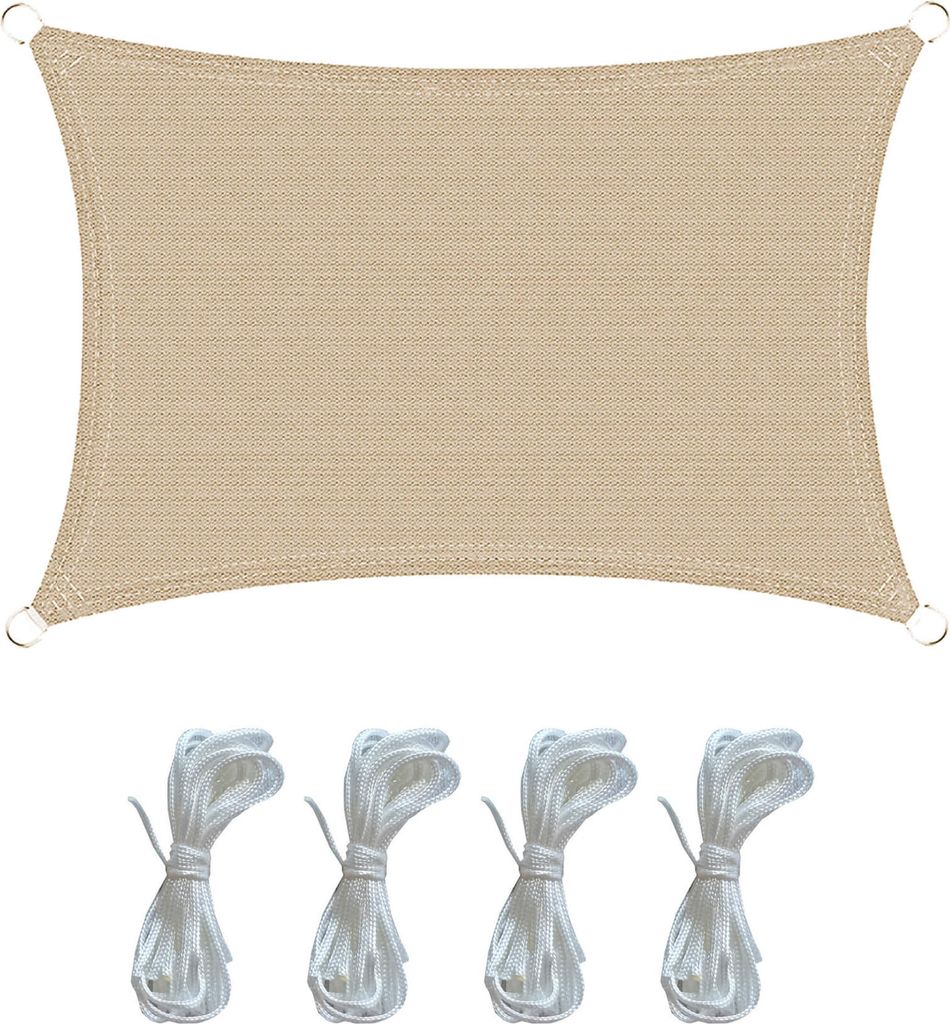 Rebecca Mobili Sonnensegel, rechteckig, 2 x 3 m aus beigem Polyethylen