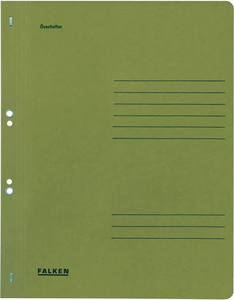 Falken 80003890 Ösenhefter A4 Verde: 50 Cartelline per Ufficio