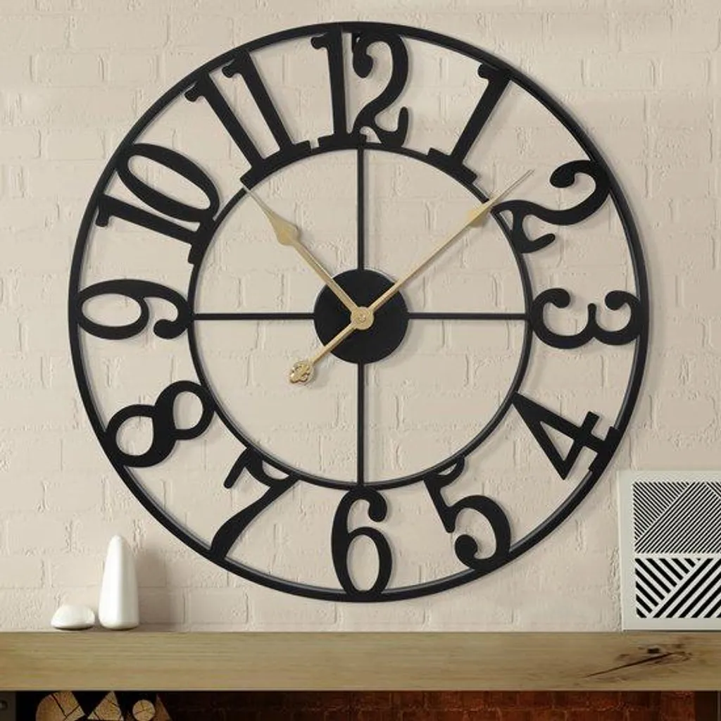 Horloge murale ronde 40 pouces pour décoration salon et bureau moderne