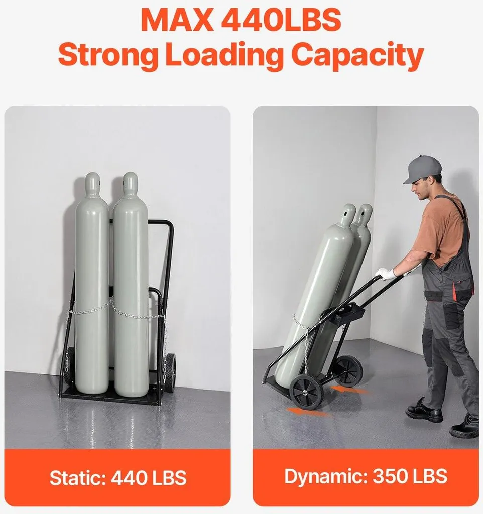 Chariot porte-bouteilles oxyacétylénique pour poste de soudage mobile