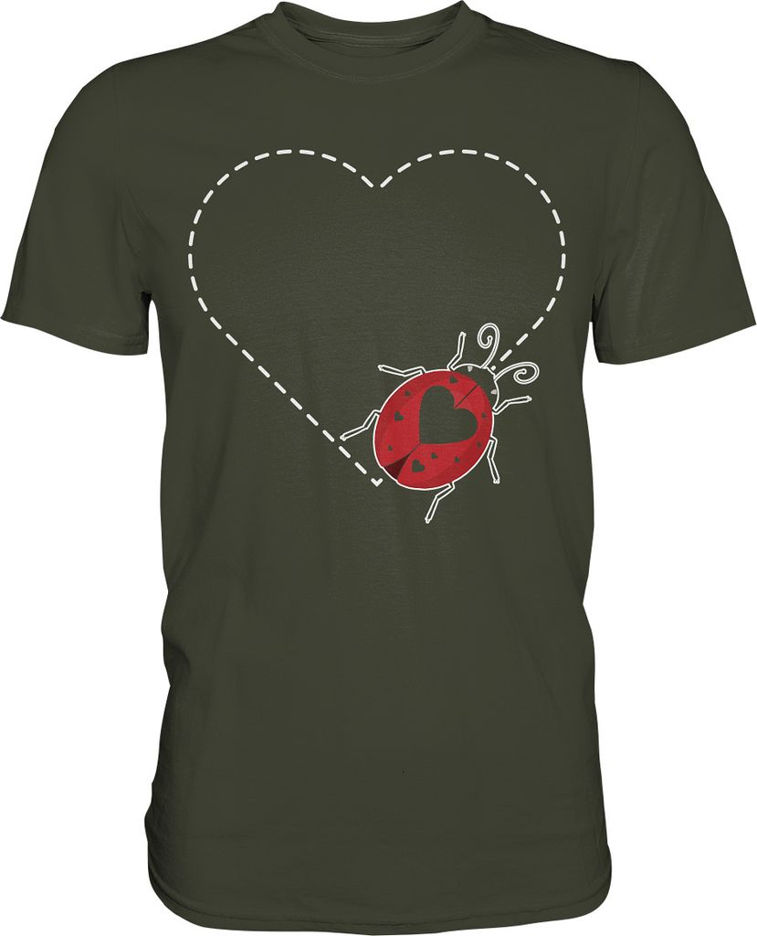 Marienkäfer Herz Insekten T-Shirt – Urban Khaki / S Produktbild 