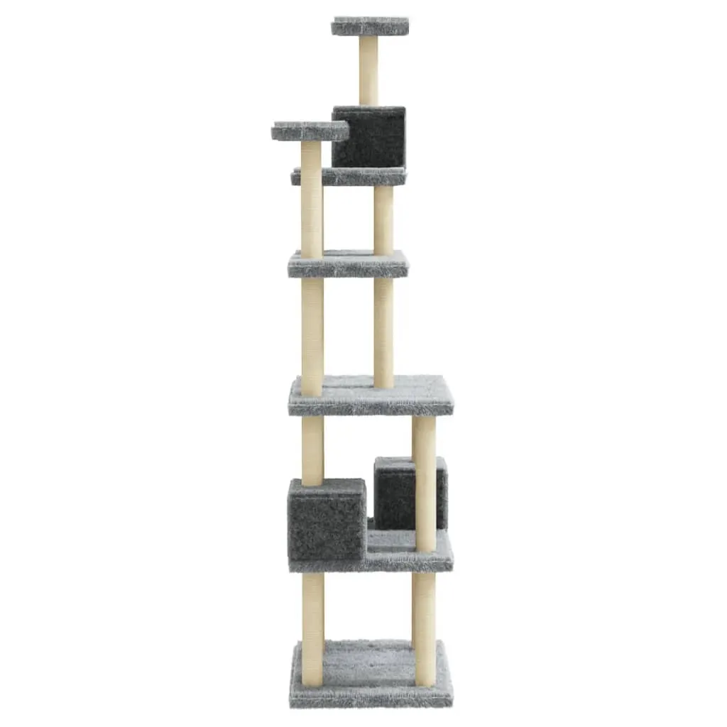 Sogni Verticali: L'Albero Tiragraffi vidaXL 188 cm Grigio per il tuo Micio - 6