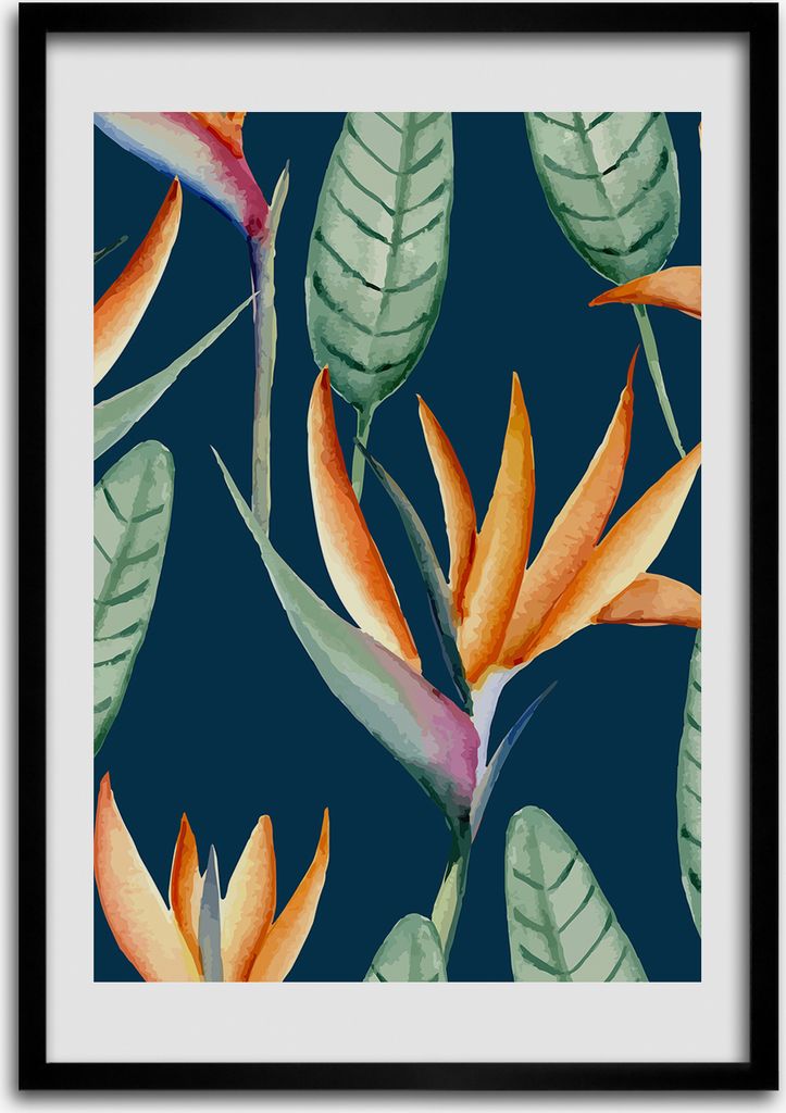 Bild - Bilderrahmen - Foto - 70 cm x 100 cm - MDF - Rahmen - Wandkunst - Königliche Strelitzia