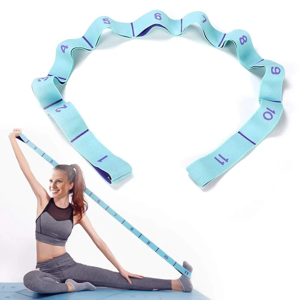 Bande exercice 11 boucles très élastique bleue pour fitness et yoga