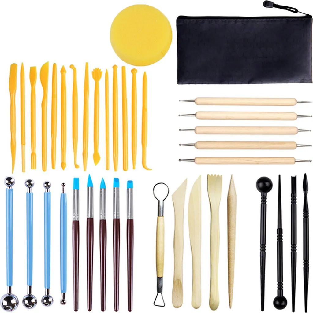 Essential Clay Kit 38 Pcs - Strumenti Scultura Design Portatile