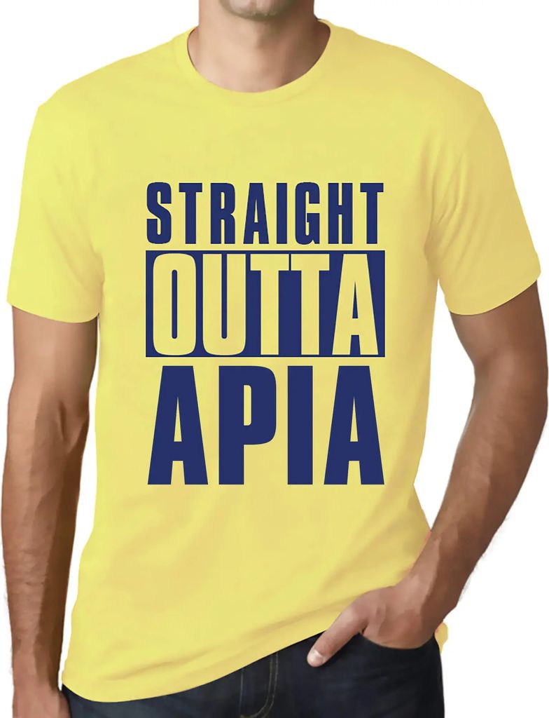 Herren Grafik T-Shirt Direkt aus Apia – Straight Outta Apia – Öko-Verantwortlich Vintage Jahrgang Kurzarm Lustige Druck Geburtstag Geschenk Mann