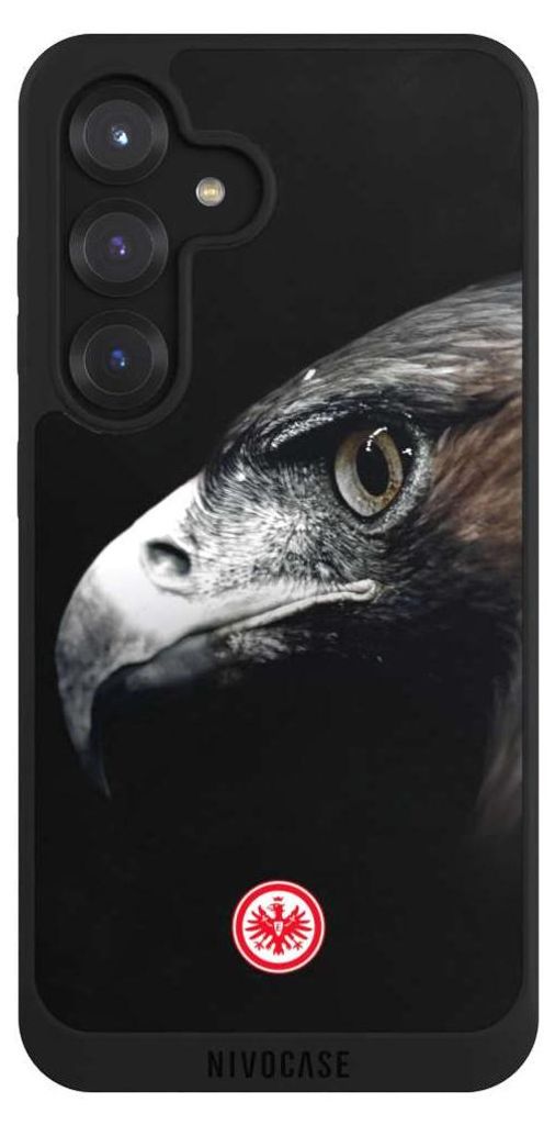 NIVOCASE Handyhülle für Samsung Galaxy S25 Hülle NIVOpure Case Schwarz Europameisterschaft Eintracht Frankfurt Offizielles Lizenzprodukt