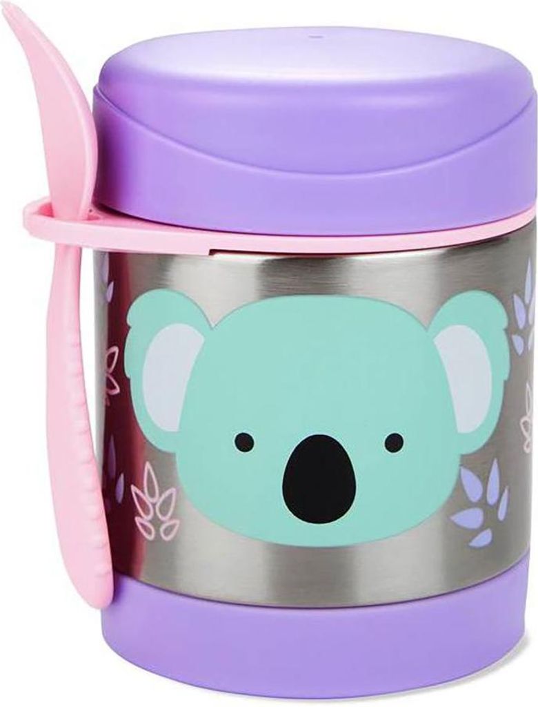 Skip Hop Zoo Edelstahl Warmhaltebox Koala für Essen mit Gabel-Löffel-Kombination (Spork)