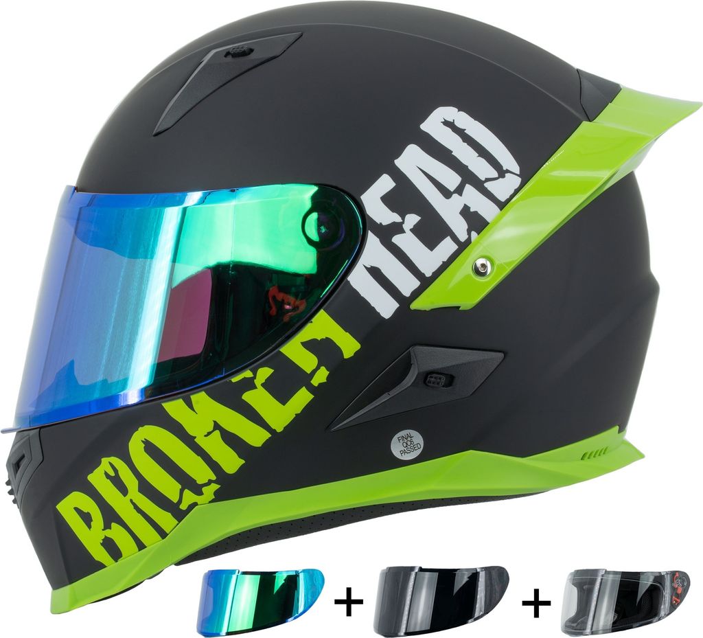 Broken Head BeProud Pro Grün Mirror Edition + Schwarzes & Produktbild 
