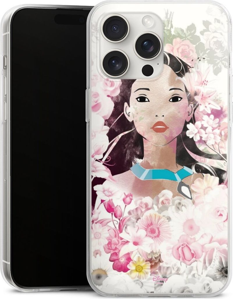 DeinDesign Handyhülle für Apple iPhone 15 Pro Max Silikon Hülle Case Smartphone Schutzhülle Disney Offizielles Lizenzprodukt Pocahontas